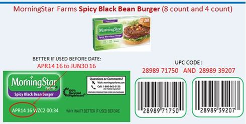 Morningstar Farms Issues Allergy Alert and Voluntary, Precautionary Recall of Spicy Black Bean Burgers and Chipotle Black Bean Burgers in The U.S. Due to Undeclared Peanut Allergen